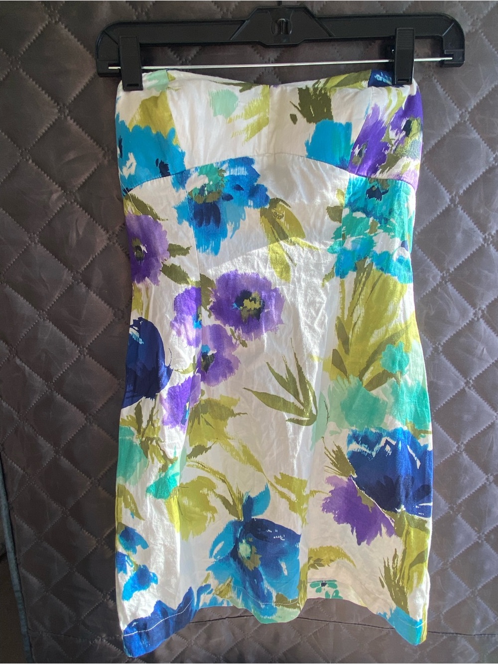 Twenty One Y2K Fairycore Floral Strapless Tube Dress Blue Green Size S
